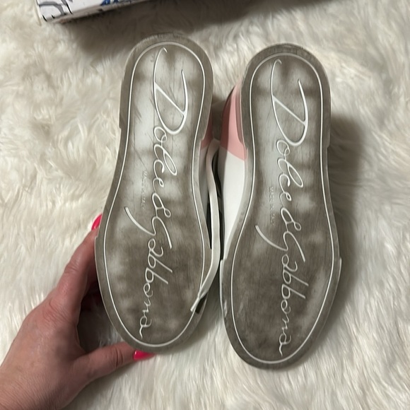 Dolce and Gabbana White and Pink Sneakers size 39 - Picture 3 of 8